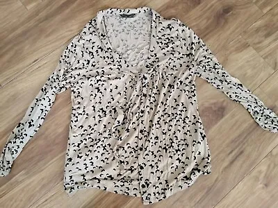 £6 • Buy ANYA MADSEN Butterflies Print Cardigan Size 22, Wrap Over Style