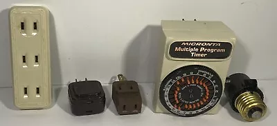 Lot Of 5 Vintage Electrical Multi Plugs And Timer - Snapit - Eagle -Micronta Etc • $10
