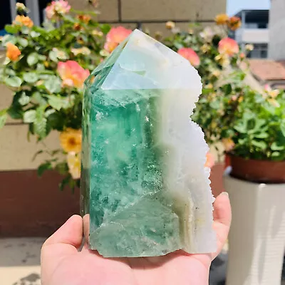 Natural Fluorite Ore Quartz Obelisk Crystal Mineral Tower Reiki Decor 4.36LB • $70.30