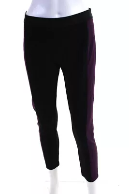 BCBG Max Azria Womens Knit Striped High Rise Leggings Pants Black Size M LL19LL • $19.99
