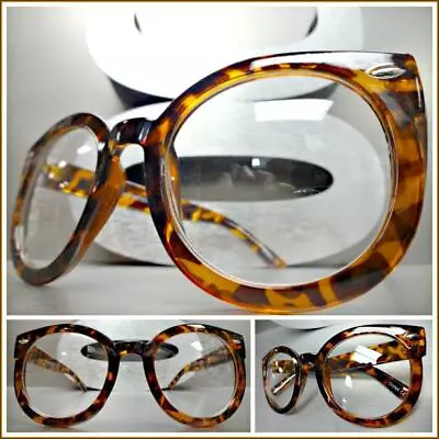 Men's Women CLASSIC RETRO NERD Style Clear Lens EYE GLASSES Large Tortoise Frame • $14.99