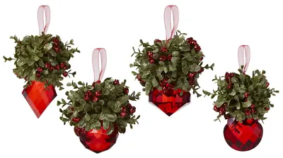 Ganz Kissing Krystal 5  Red Jewel Mistletoe Ornament Select From Dropdown • $15.49