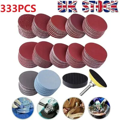 £12.99 • Buy 333Pcs 50mm Sanding Discs Pad Kit For Drill Grinder Rotary Tools Backing Pad GD