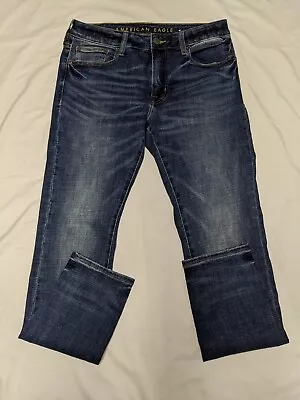 Men's American Eagle  Skinny Next Level Flex  Jeans Tag Size 33x32 Meas 34x32 • $30.99