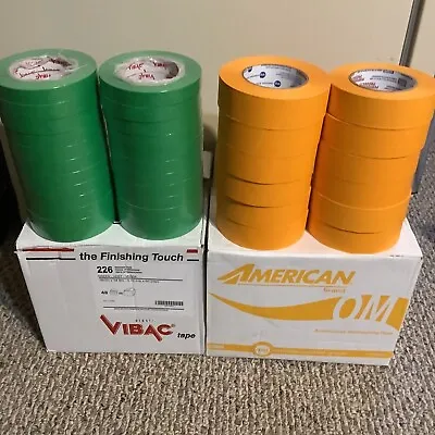 Automotive Four Case Masking Tape 48 Rolls  11/2” Orange + 3/4” 96 Rolls Green • $279.95