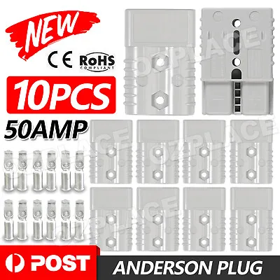$11.80 • Buy 10x Anderson Style Plug Connectors 50 AMP 6AWG 12-24V DC Power Tool
