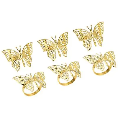£12.03 • Buy Metal Napkin Rings, 6pcs Butterfly Napkin Ring Holder Buckle, Gold Tone