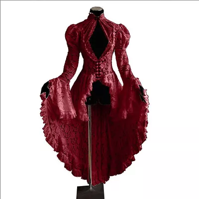 Tunic Dress Plus Size Gothic Long Breathable Lace Dres Steampunk Renaissance Hot • $42.47