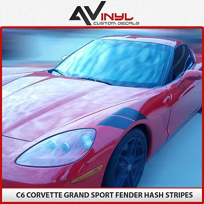 Corvette Fender Stripes C6 Hash Mark Decals Like Grand Sport Decal 05-13 Black • $19.95