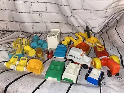 Vintage Fisher Price Little People LOT Lion Cage NURSERY Cars Furniture Fire • $64.99