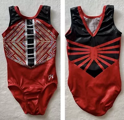 $48.50 • Buy GK ELITE Leotard Gymnastics DREAMLIGHT Silver Sequin Bling RED BLACK Bodysuit CL