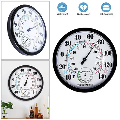 9.84'' Wall Hanging Pointer Hygrometer Thermometer For Indoor Outdoor Garden UK • £15.99