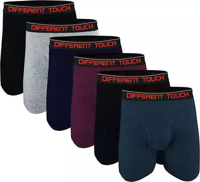 Men's 3 Pack DIFFERENT TOUCH Long Leg Boxer Brief Colored Underwear 3X-4-5X-6X • $23.99