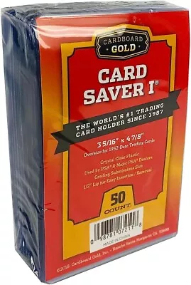 50 Ct Card Saver I CS 1 Cardboard Gold PSA Graded Semi Rigid Holders Brand New • $9.29