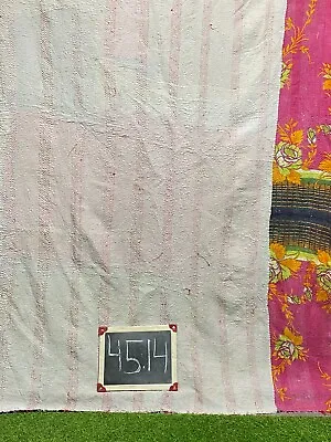 Handmade Queen Quilt Indian Vintage Kantha Bedspread Throw Cotton Blanket Gudri • $55.02