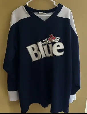 Labatt Blue Hockey Jersey Size Xl Men’s Blue White White Logo • $29.99