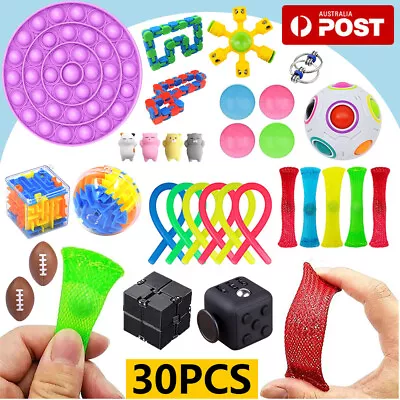 $26.02 • Buy 30Pack Fidget Toys Set Sensory Tools Simple Dimple Bundle Kids Toy Stress Relief