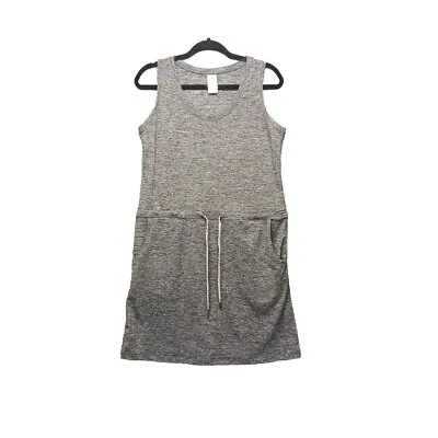 SOFT DRESS S(4-6)Women Athleisure Dress Gray Heather Knit Drawstring W/ Pockets  • $19.60