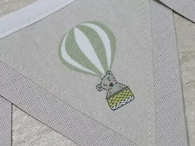 Sophie Allport Balloons & Bears + Laura Ashley Fabric Bunting 2.1m Nursery Grey • £14.99