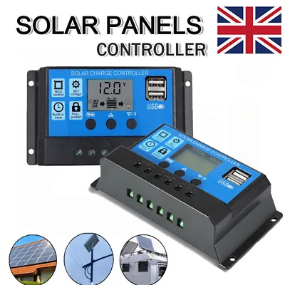 £6.59 • Buy Solar Panel Battery Charge 30A 20A 10A Controller 12V/24V LCD Regulator Dual USB