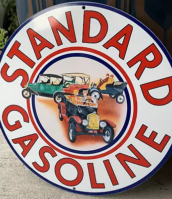 Vintage Style Standard Gasoline Oil Gas Pump  Metal Heavy Steel Quality Sign • $55