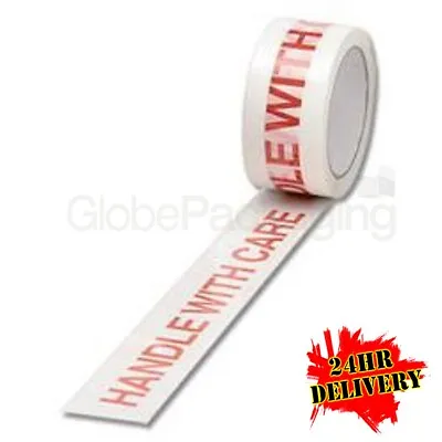 72 Rolls HANDLE WITH CARE 2  Printed Packing Tape 48mm X 66M • £76