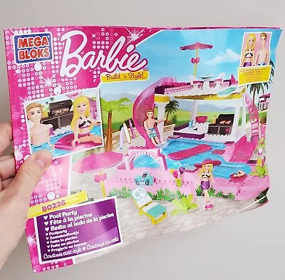 INSTRUCTION BOOKLET Mega Bloks BARBIE Build 'N Style Pool Party 80228 Manual • $7.32