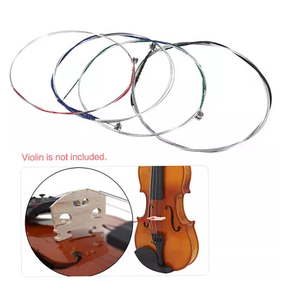 4PCS/Set Violin Strings 4/4 3/4 Violin Strings Steel String G D A E Strings Q8H0 • $7.51