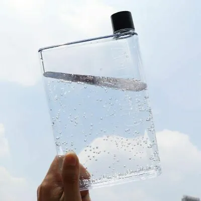 $14.78 • Buy Flat Water Bottle 420ml/14oz A5 Plastic Memo Paper Portable Kettle Reusable Slim