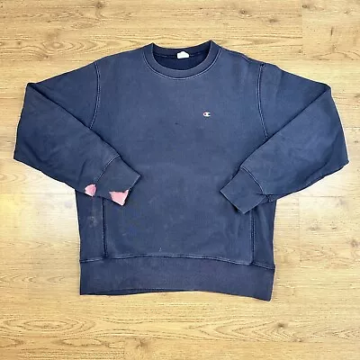 Champion Crewneck Sweatshirt In Navy Blue / Size Men’s XL • £9.95