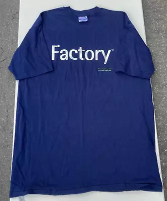 Vintage Factory Records T Shirt 2XL XXL Blue Joy Division New Order 90s Punk USA • $1000