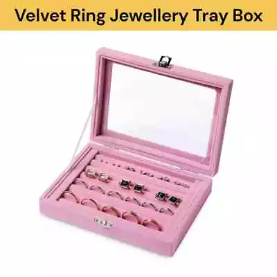 Jewelry Box Velvet Ring Earring Display Organizer Tray Holder Storage Show Case • $18.99