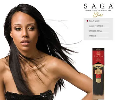 Milky Way Saga Gold Remy Human Hair Yaky Weave Extension 10S Color #1 #1B • $20.99