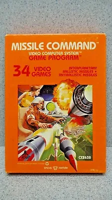 Atari 2600 Video Game In Box MISSLE COMMAND 1980 • $71.99