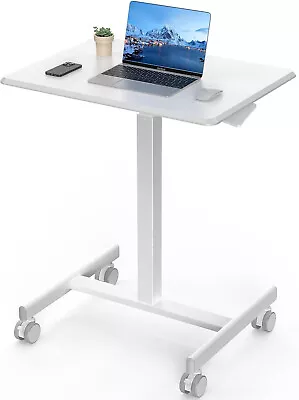 Standing Height Mobile Portable Rolling Laptop Wheels Small Adjustable Desk For • $104.49