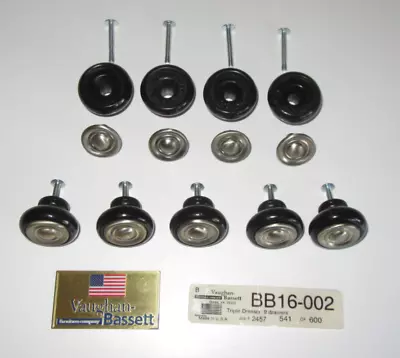 Lot Of 9 Vaughan-Bassett Knob Drawer Pulls Round Metal & Wooden 1-1/2  Black • $14.95