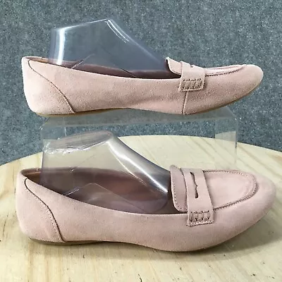 Merona Shoes Womens 10 Casual Comfort Slip On Penny Loafer Pink Suede Leather • $22.99