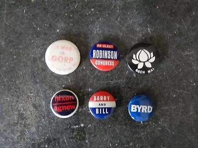 6 Campaign Buttons RICHARD M. NIXON SPIRO AGNEW For President 7/8  • $4