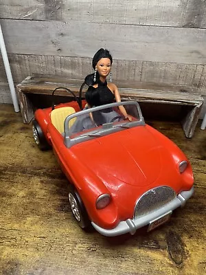 Vintage Barbie Convertible Corvette - Mattel 1998 13.5” With Doll • $20