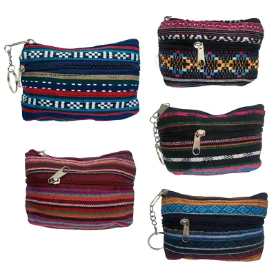 Mini Bag Coin Purse Bag Wallet Jewelry Tribal Money Pouch Zippered • $7.99