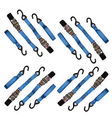 8 Pack 1 In. X 10 Ft. Blue Ratchet Tie Down Motorcycle Strap 1300lbs 1x10 600Kg • $35.99