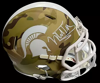Mel Tucker Signed Michigan State Spartans Camo Mini Helmet Beckett Witness Coa  • $149.99