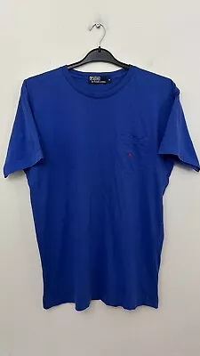 Ralph Lauren Mens Summer T Shirt Chest Pocket 100% Cotton Blue Medium  • £10