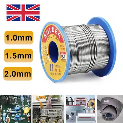 60/40 Tin Lead Solder Iron Wire Roll Rosin Core Soldering 2% Flux Reel Tube UK • £9.86