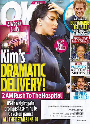 OK! Magazine December 7 2015 Kim Kardashian Prince Harry Rihanna Tom Cruise • £16.09