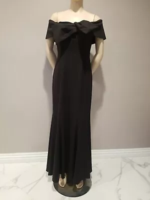 Night Way NWT Off Shoulder Long Back Mermaid Prom Gown Bow Detail Dress Size 8 • $59.95