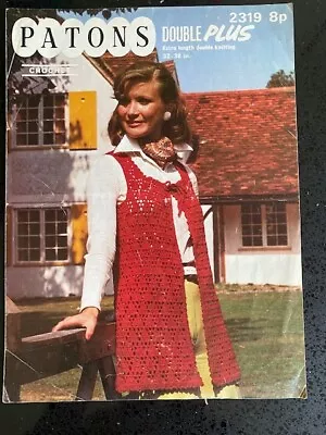 Vintage Patons Crochet Waistcoat - Short Or Long Length - Pattern No. 2319 • £1.30