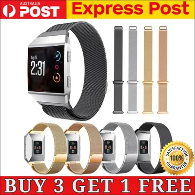 $13.16 • Buy For Fitbit Ionic Milanese Magnetic Loop Steel Watch Replacement Strap Band Black