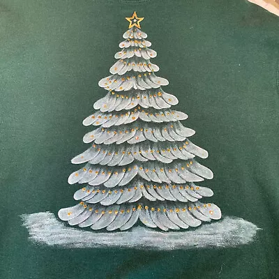 Vintage Endless Designs 90s Christmas Collection Sweater White Christmas Tree XL • $19.99