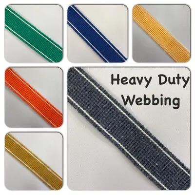 HEAVY DUTY WEBBING / STRAPPING - Handles Bag Making Crafts - Lots Of Colours • £1.50